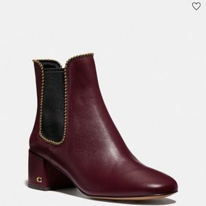 Coach Torri Bootie - Wine with gold and black accents